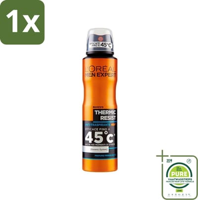 1 x L'Oréal Men Expert Deo Spray - Deodorant - Thermic Resist - 150 ml - Deodorant Spray - Thermic Resist - Transpiratie Bescherming - Frisheid - Geur Bescherming