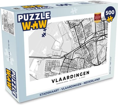 Puzzel Stadskaart - Vlaardingen - Nederland - Legpuzzel - Puzzel 500 stukjes - Plattegrond