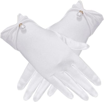 Elegante Satijnen Dameshandschoenen voor Bruiloften, Feesten en Halloween - Decoratieve Korte Handschoenen voor Elke Gelegenheid