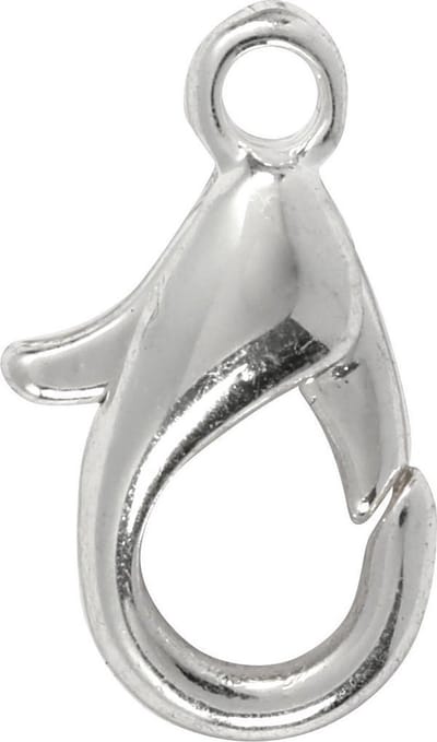 Karabijnhaken, L: 10 mm, verzilverd, 100 stuk/ 1 doos