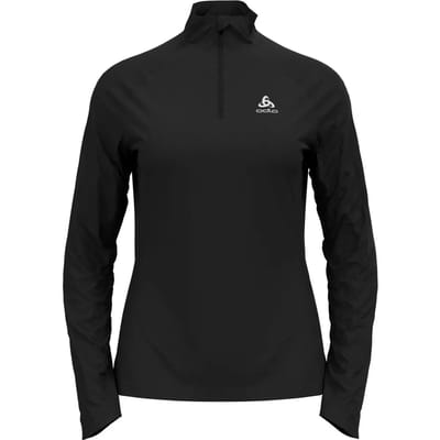 Odlo Essential Ceramiwarm Midlayer 1/2 Zip Dames - Zwart - Maat XL
