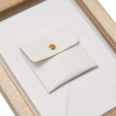 Witte Sieraden Tassen met Elastische Sluiting - Luxe Cadeautassen voor Oorbellen, Kettingen, Armbanden en Ringen - Perfect voor Opslag en Sortering wit