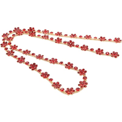 Chaîne Strass Fleur 1,5 cm de Large 1 Yard Couleurs Jolie Chaîne Strass Tournesol pour Fabrication de Bijoux DIY Loisirs Créatifs Red