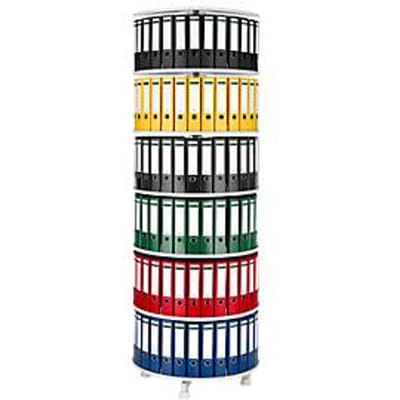 Draaibare ordnerzuil met 6 etages, zonder ordners, h 2280 mm