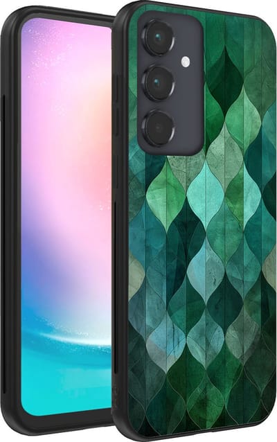 Smartphonica Telefoonhoesje geschikt voor Samsung Galaxy A24 4G met groene bladeren opdruk - TPU backcover case green leaf design - Groen geschikt voor Samsung Galaxy A24 4G