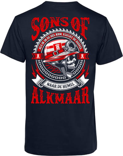 T-shirt Sons Of Alkmaar | Kerstcadeau | Cadeau voor man | Vaderdag | Navy | maat XS