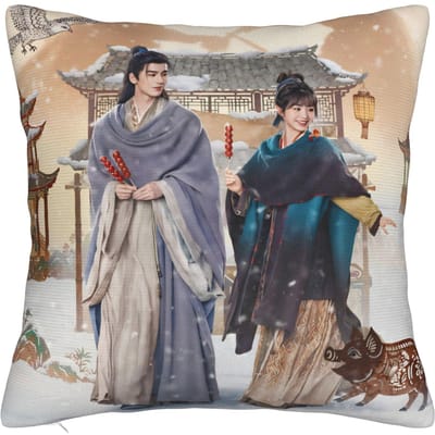 Achtervolging van Jade Zhu Yu Vierkante Kussensloop TV-serie Kussenhoes Grappige Rits Decoratieve Kussensloop voor Bank 40x40cm 30x30cm