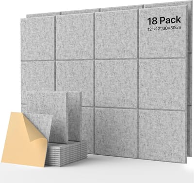 Zelfklevende akoestische platen 30x30 cm - 18 stuks - Geluidsabsorberende wandpanelen voor optimale geluidsisolatie