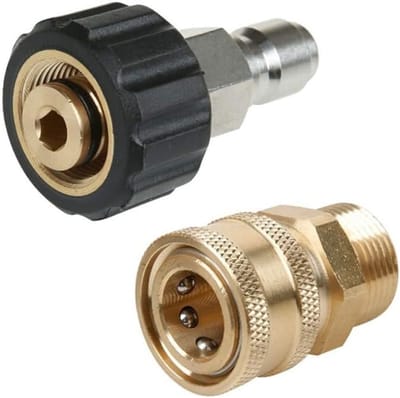 Hogedruk Adapter Set - Quick Connect Koppelingen - Eenvoudig Aansluiten - 5000 PSI Werkdruk - M22 15mm - Zoals Afgebeeld