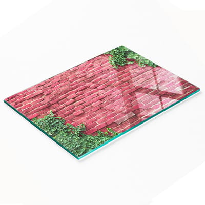 Multifunctionele decoratieve glazen wandplaat voor de keuken, baksteenmotief, 80x52 cm