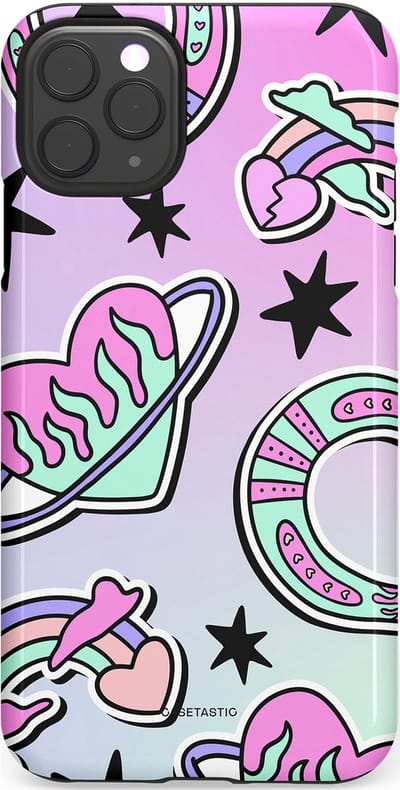 Casetastic Hoesje Geschikt voor Apple iPhone 11 Pro Max - Stijlvolle Beschermende Duo-layer Case - Paarse Droomwereld