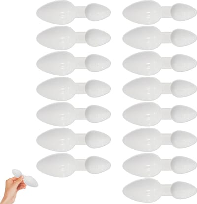 15 Stuks Dubbelzijdige Plastic Lepels 2ml/5ml voor Medicijnen, Eten en Koken, Precisie Keukenhulpmiddelen voor Poeders en Vloeistoffen