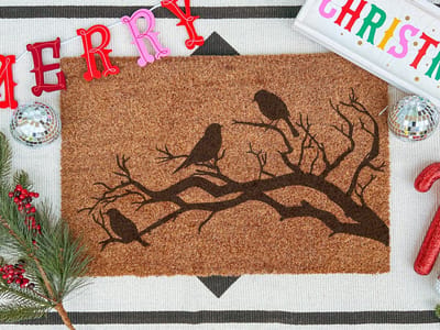 Winter Bird | 90x60 cm | Nieuwe huis cadeau | Ingangsmat | Deurmat met stijl | Verhuizing cadeau | Praktisch & trendy | Perfect voor binnenkomst | Cadeau voor nieuwe woning