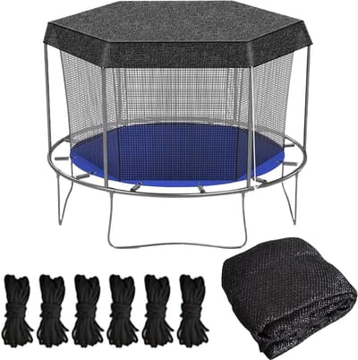 Trampoline Beschermhoes - Tuin Speelgoed - Buiten Spelen - UV-werend Materiaal - 10 voet - Zwart