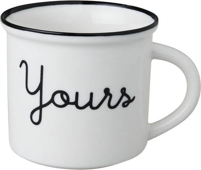 Dutch Rose Zwart/Wit Beker Yours - Wit