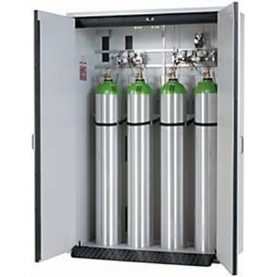 Gasflessenkast G-CLASSIC-30 Standaard, dubbele deur, 4x 50 l cilinders, B 1398 x D 616 x H 2050 mm