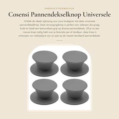 Dailygoods- Pannendekselknop Hittebestendig - Universele Vervangingsknop - Antislip Greep - Geschikt voor Kookgerei - Siliconen Materiaal - Veilige Pasvorm - Pannendeksel