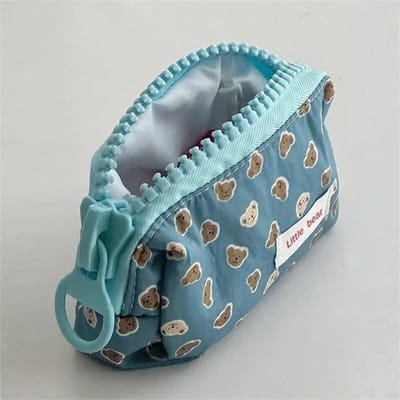 Etui Grote capaciteit Mode Moderne minimalistische briefpapierdoos Kleine beer Penorganisatortas blauw