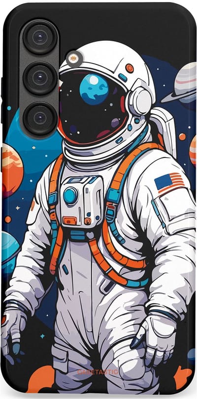 Casetastic Hoesje Geschikt voor Samsung S25 Plus - Stijlvolle Beschermende Duo-layer Case - Astronaut in space