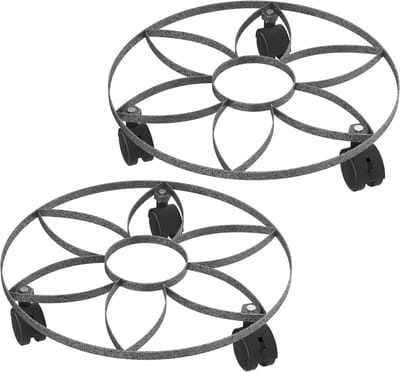 Ronde Plantenroller Metaal Ø32 cm – Mobiele Bloempot Onderzetter met Wielen voor Binnen en Buiten – 150 kg