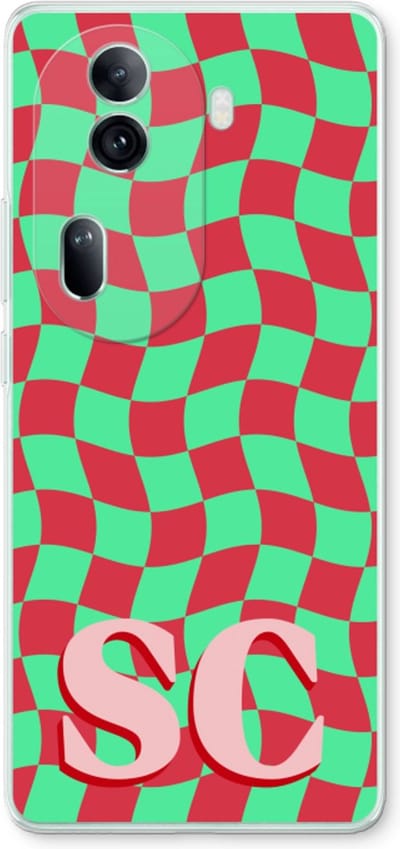 Gepersonaliseerd - Case Company® - Hoesje geschikt voor Oppo Reno 11 Pro hoesje - Grid Monogram - Soft Cover Telefoonhoesje - Bescherming aan alle Kanten en Schermrand