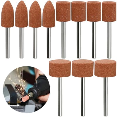 48 x Corundum Slijppunten Set voor Dremel, Schurende Mandrel, Polijstkoppen en Booraccessoires voor Nauwkeurig Slijpen en Polijsten van Steen en Metaal