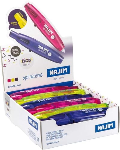 Correctietape Set - Schrijftape - Fouten Corrigeren - Droge Drukknop Applicator - 12 Stuks 6m - Meerkleurig