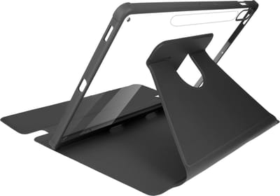 Avizar Case Geschikt voor Samsung Galaxy Tab S9 FE Plus 360° draaibare standaard, Zwart