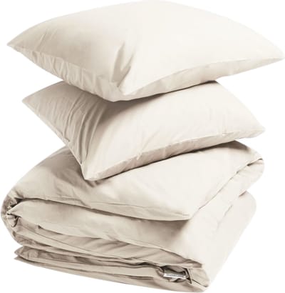 Yumeko dekbedovertrek percal katoen wit zand 240x220 + 2/60x70 - Bio, eco & fairtrade