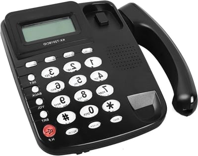 Vaste Telefoon met Snoer - Kantoortelefoon Telefoon - Zakelijk Communiceren - Handsfree Bellen - 21 x 21 x 7 cm