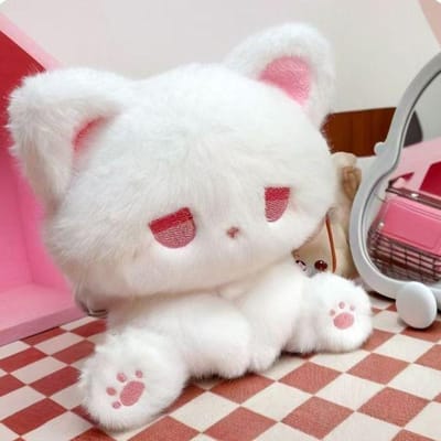 16cm Kawaii Kat Pluche Speelgoed Verdrietig Pluizig Wit Zwart Kittentje Zachte Dieren Knuffelpop Schattig Slaap Speelgoed Verjaardag Valentijnsdag Cadeaus 16cm