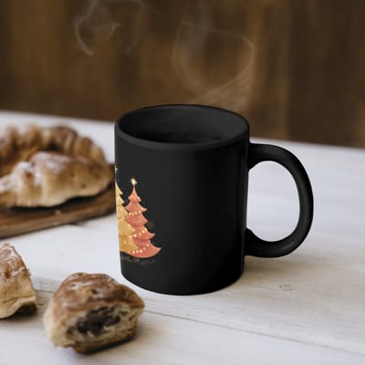 Magische Mok - Foto op Warmte Mokken - Koffiemok - Kerstbomen - Kleurrijk - Lichtjes - Ster - Magic Mok - Beker - 350 ML - Theemok