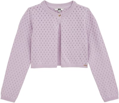 WE Fashion Meisjes vest met opengewerkt dessin