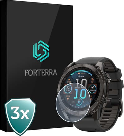 Smartwatch Screenprotector Geschikt voor Garmin Fenix 8 (43 mm) - Gehard Glas Screen Cover Premium Tempered Glass Protector Geschikt voor Garmin Fenix 8 Solar - 3 PACK