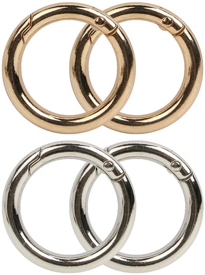 Dailygoods- Karabijnhaak Ronde - 4 Stuks - Zinklegering - Duurzaam - Aanpasbaar - Voor Sleutelhangers/Sieraden - Haak