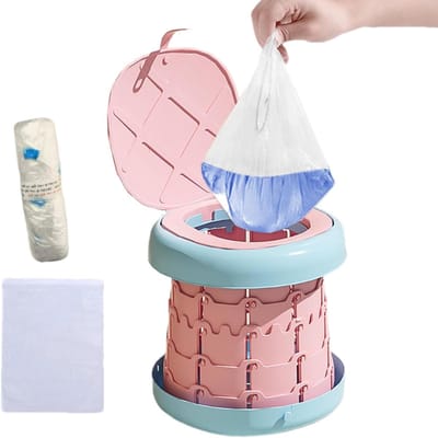Draagbaar potje - Reis potje - Kinderen trainen - Spatbescherming - 28.3 x 11.7 cm - Roze