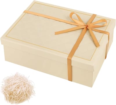 Cadeaubox met deksel 25 x 18 x 8,5 cm, rechthoekige geschenkdoos voor elke gelegenheid