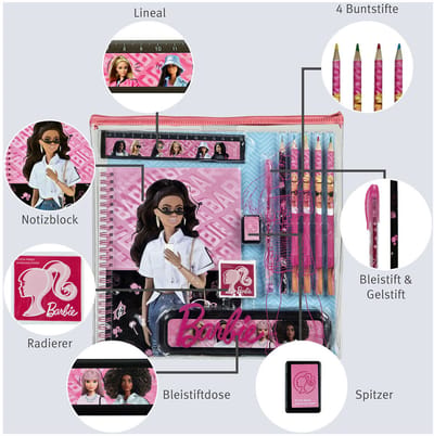 Undercover Barbie schrijfset en notitieblok - schoolbenodigdheden voor kinderen.