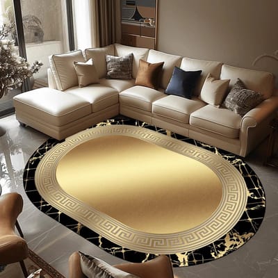 Luxe Ovale Woonkamer Tapijt Slaapkamer Tapijten Modern Bedside Antislip Vloermatten Huisdecoratie Studiekamer Sofa Gebiedskleed Wasbaar 120*160cm