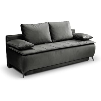 Furnilux Sendi sofa bed 2-zits grijs-beige | luxe velour sofa | opbergbank