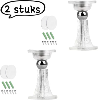 2-delige deurstopper - Magnetische deurhouder zonder boren voor thuisgebruik - Magnetische deurstopper voor kantoordeuren - Siliconen deurstopper - Transparant