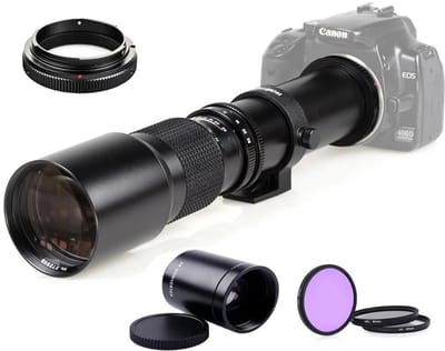 Lightdow 500mm/1000mm F/8.0 super manual focus telelens zoomlens voor Canon EOS EF body's
