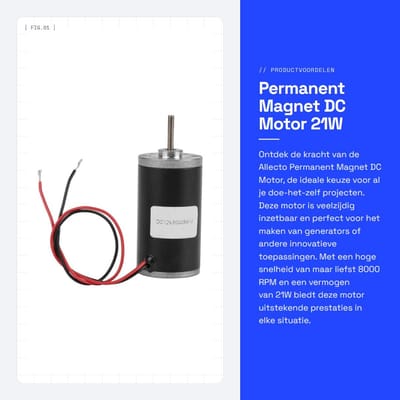 Dailygoods - Permanent Magnet DC Motor - 21W Hoogwaardige Motor - 6V/12V/24V - Perfect voor DIY Projecten - Hoge Snelheid tot 8000 - Ideaal voor G...