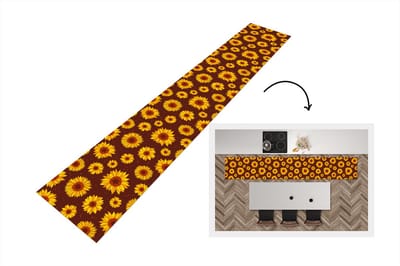 Keukenloper - Loper keuken - Zonnebloem - Bohemian - Flora - Patroon - 300x50 cm - Keukenloper vinyl