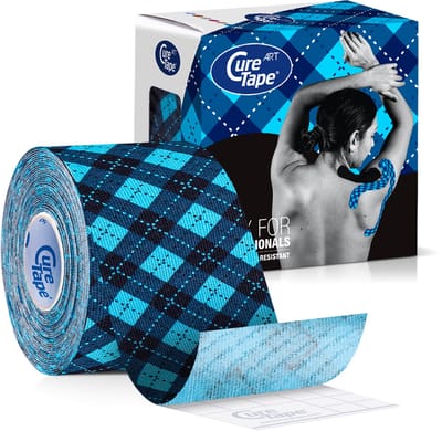 CureTape® Art Tartan - Kinesiotape met een tartan print 5cm x 5m - CureTape Classic met een print - FysioTape - elastische tape een Tartan patroon - Gebruikt voor blessures en klachtenUnieke drukprocedé - 5cm x 5m