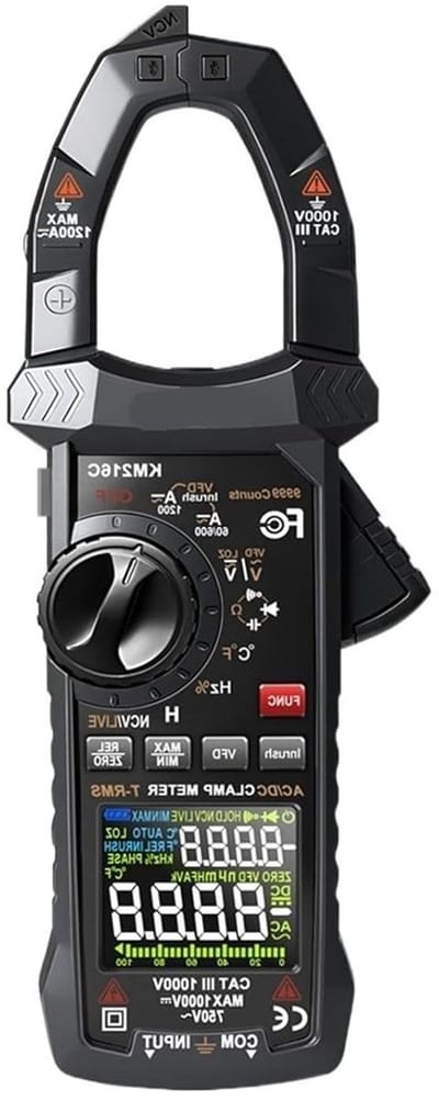 Digitale Multimeter - Tangmeter Spanningsmeter - Elektra meten - True RMS Meting - 1200A AC/DC - Zwart