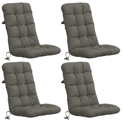 vidaXL - 4-delige - hoogrugkussen - VIANEN - 4 - pcs - 100% - Polyester - Grijs