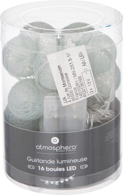 LED-lichtslinger met 16 bolletjes op batterijen TARA