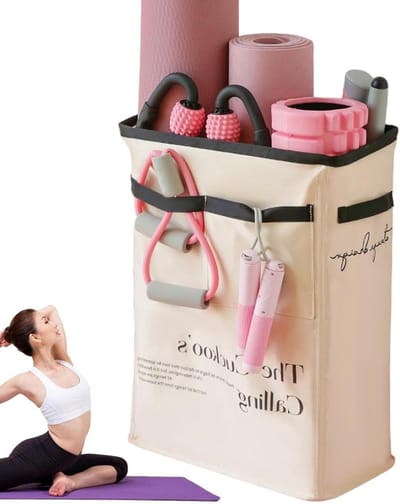 Trainingsmateriaal Organizer - Sport Accessoires Mand - Thuis Sporten Opbergen - Dubbelzijdig Handvat - 52 x 19 x 38 cm