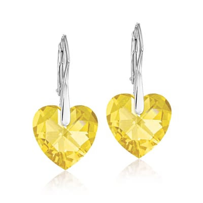 Montebello Oorbellen Noor HZ50 - Swarovski Hart - 925 Zilver Gerhod. - Ø14mm - 30mm